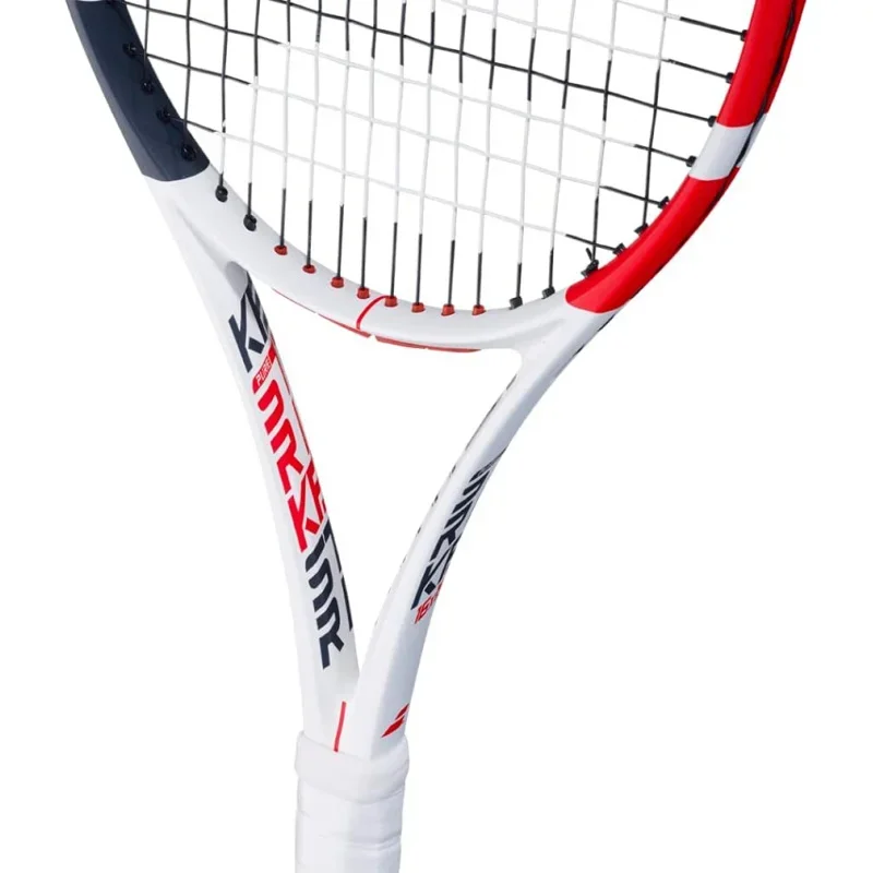 Aqbabolat Pure Strike 16/19 Tennisracket (3e generatie) - geregen met 16 g witte SYN-goot op middenklasse spanning