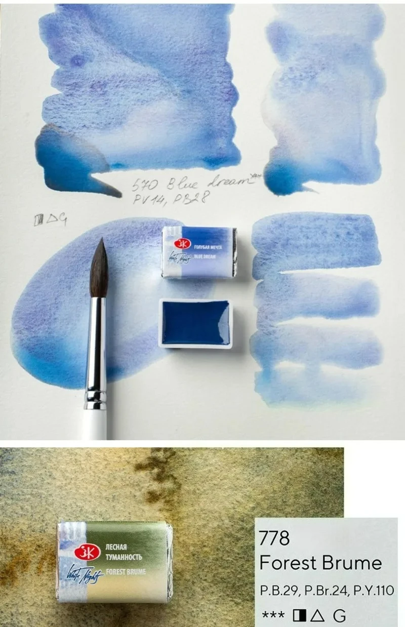 Russische Weiße Nächte Limitierte Auflage Granulierter Fester Aquarellfarben von Professioneller Künstlerqualität Leuchtende Lichtbeständige Farben – Detail 20