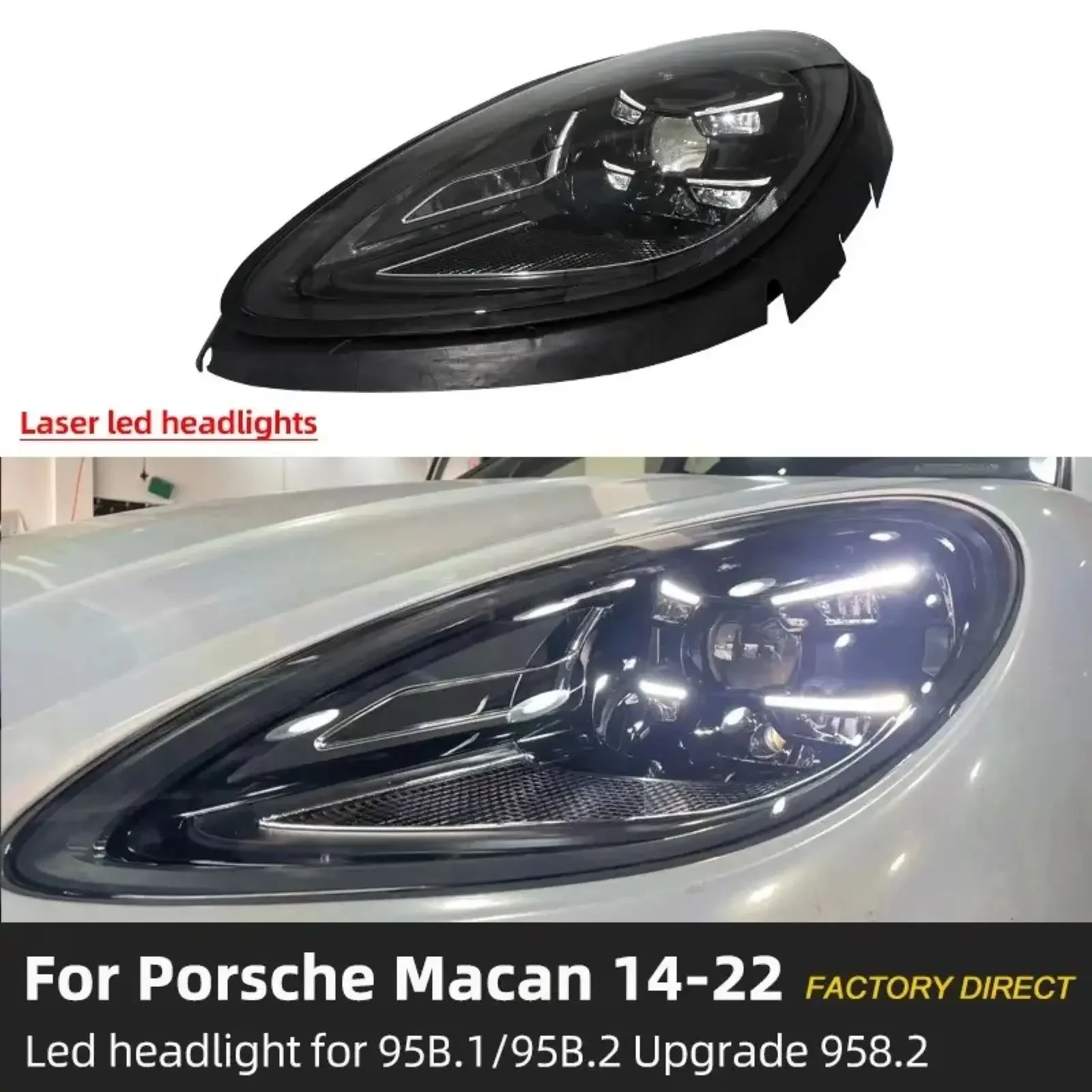 Plug And Play 2014 2017 2019 2020 2016 95B Light Upgrade To 2023 Matrix Style Laser LED Headlights For Porsche Macan 95B