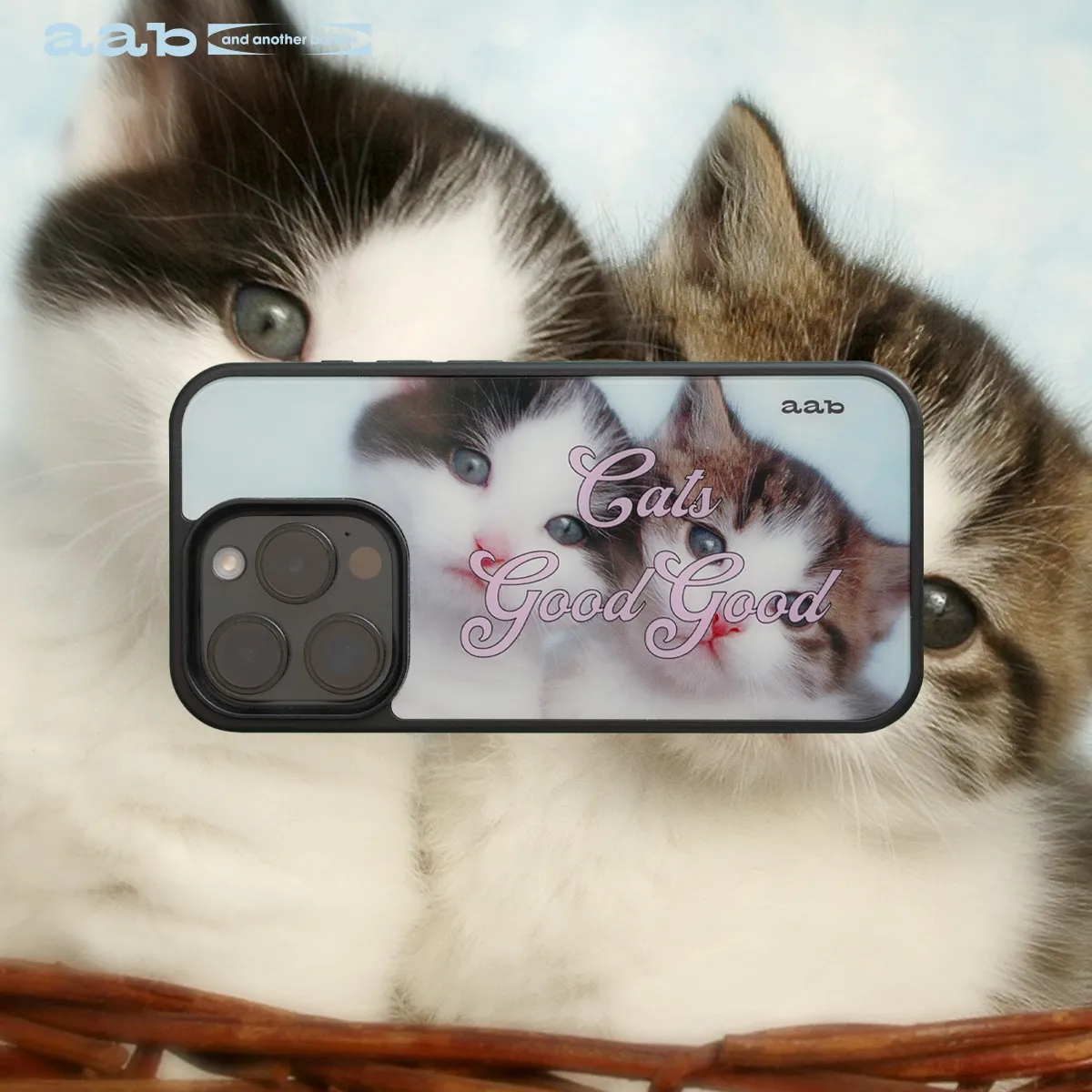 Niedliche, schwarze, stoßfeste Handyhülle mit Katzenrand für iPhone 17, 16, 15, 14 Pro Max