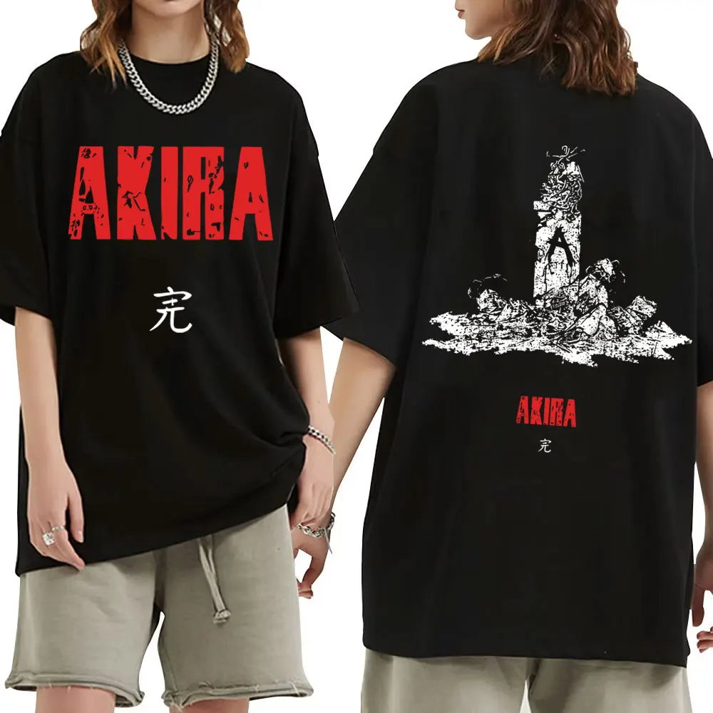 

Japanese Science Fiction Cartoon Movie Anime Akira Shotaro Kaneda Graphic T-shirt Men's Women's Manga Oversized Crewneck T Shirt