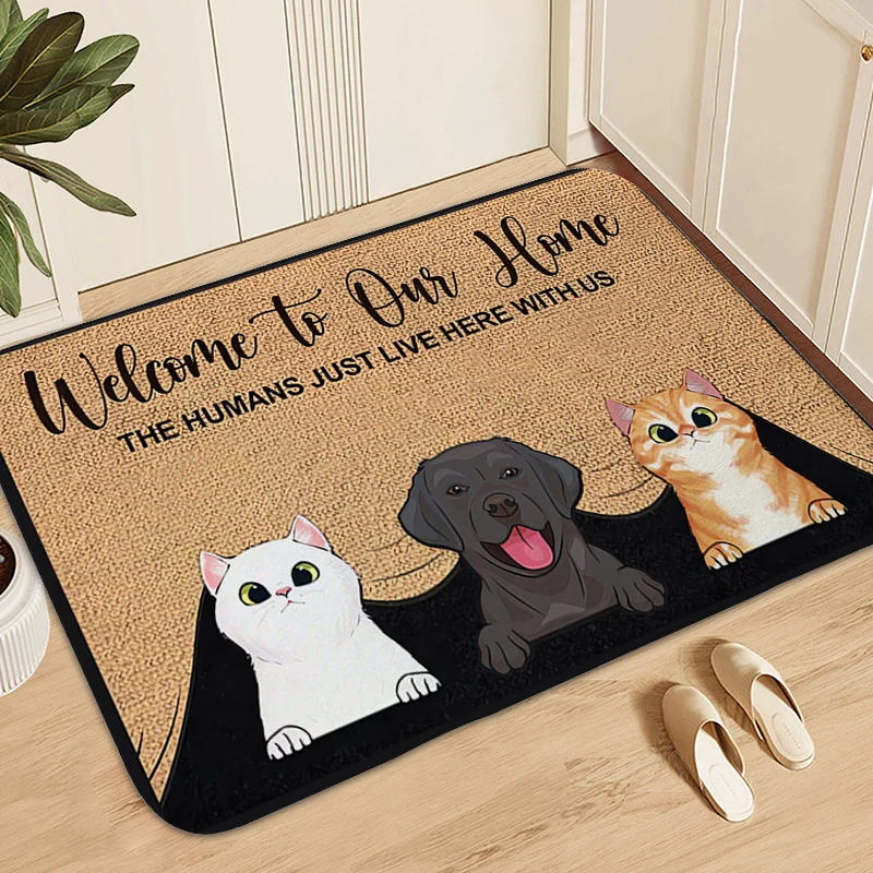 Pet Dog Cat Funny Doormat Entrance Door Veranda Floor Mat Useful Things for Home Living Room Floor Carpet Bedroom Bathroom Rug