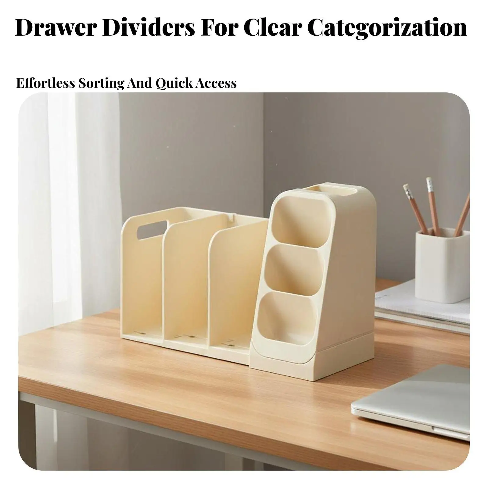 Extendable Bookend with Pen Holder Partitioned Storage Expandable Book Stand