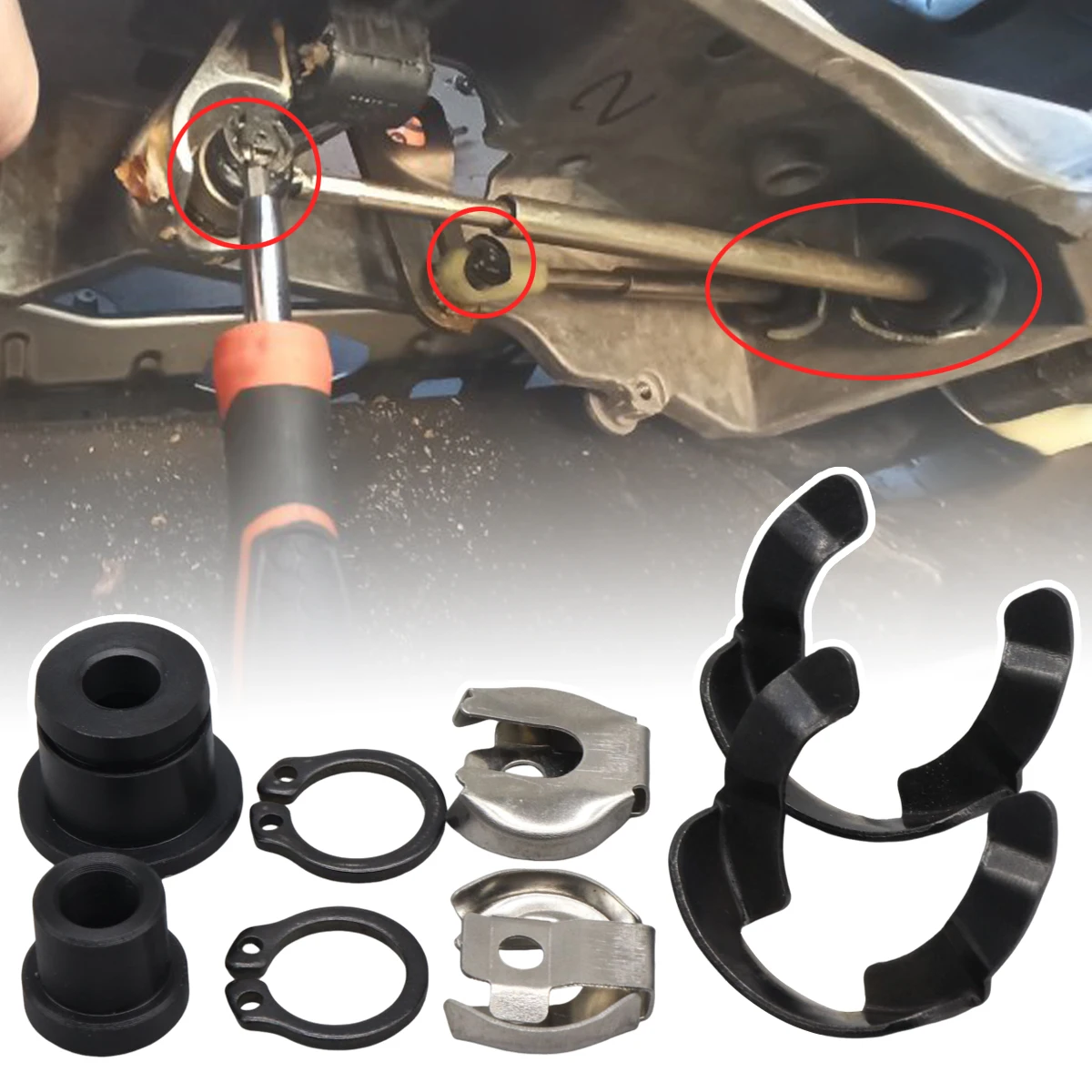 

Upgrade Manual Gear shift Cable Gearbox Control Bushing Lock Washer gearbox Selector Linkage End Rod For Audi A3 8L 8P A1 A2 TT