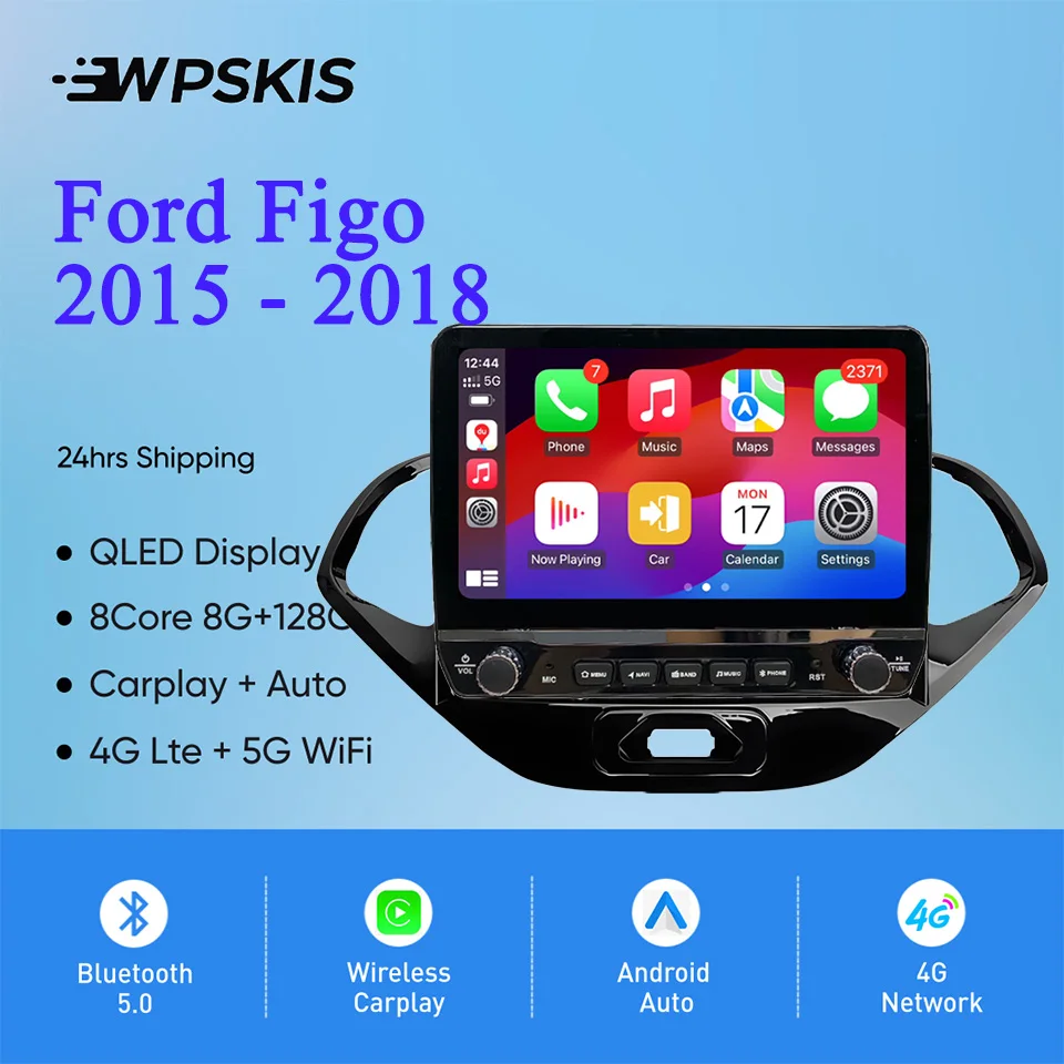 2Din Android 14 Autoradio Video música reproductor de DVD Multimedia PC tableta para Ford Figo 2015 - 2018 GPS Navi sistemas inteligentes de coche