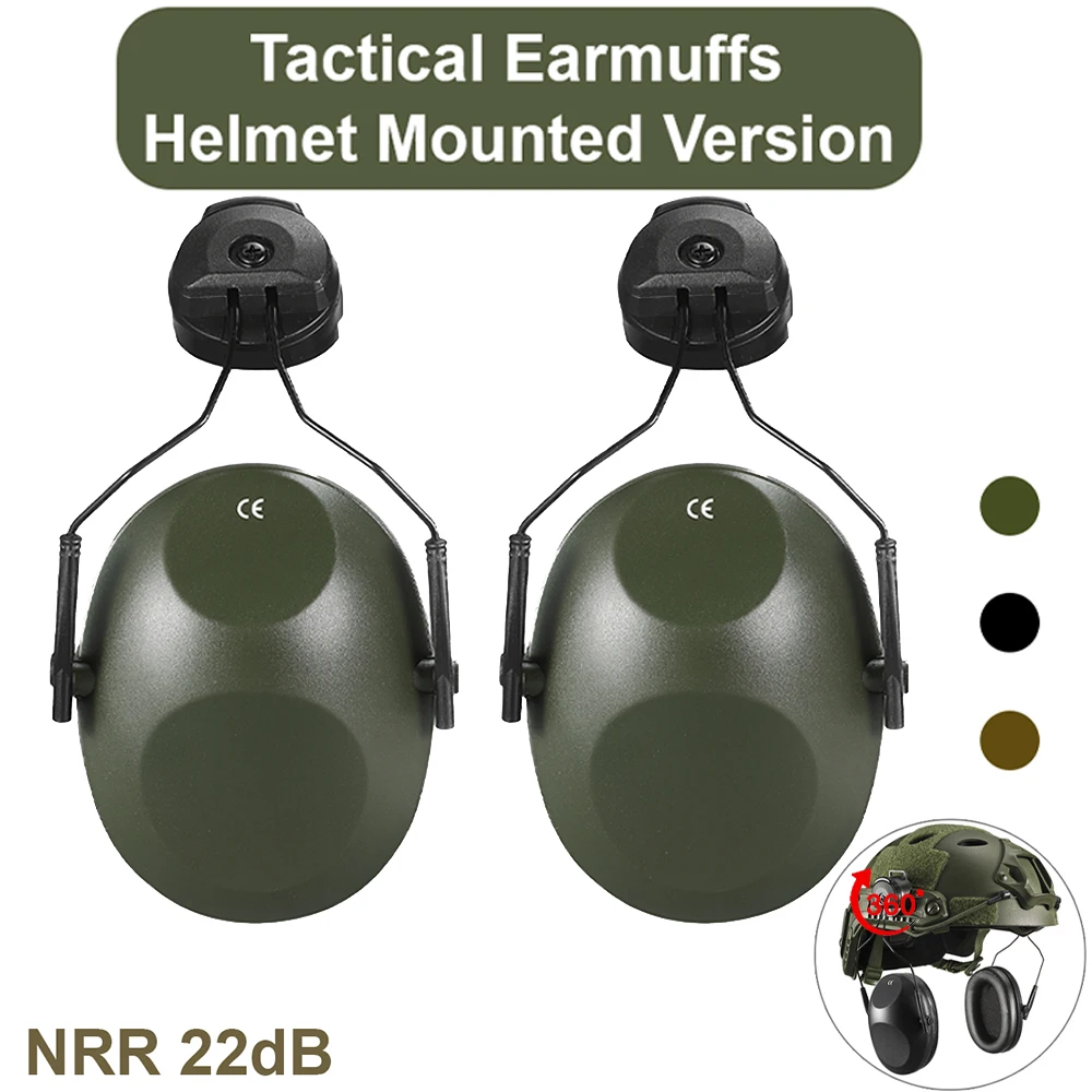 Anti-Noise Ear Plugs Tactical Hunting Ear Defenders Helmet Mounted Version Ear Muff Hearing Protection Soundproof For Shooting