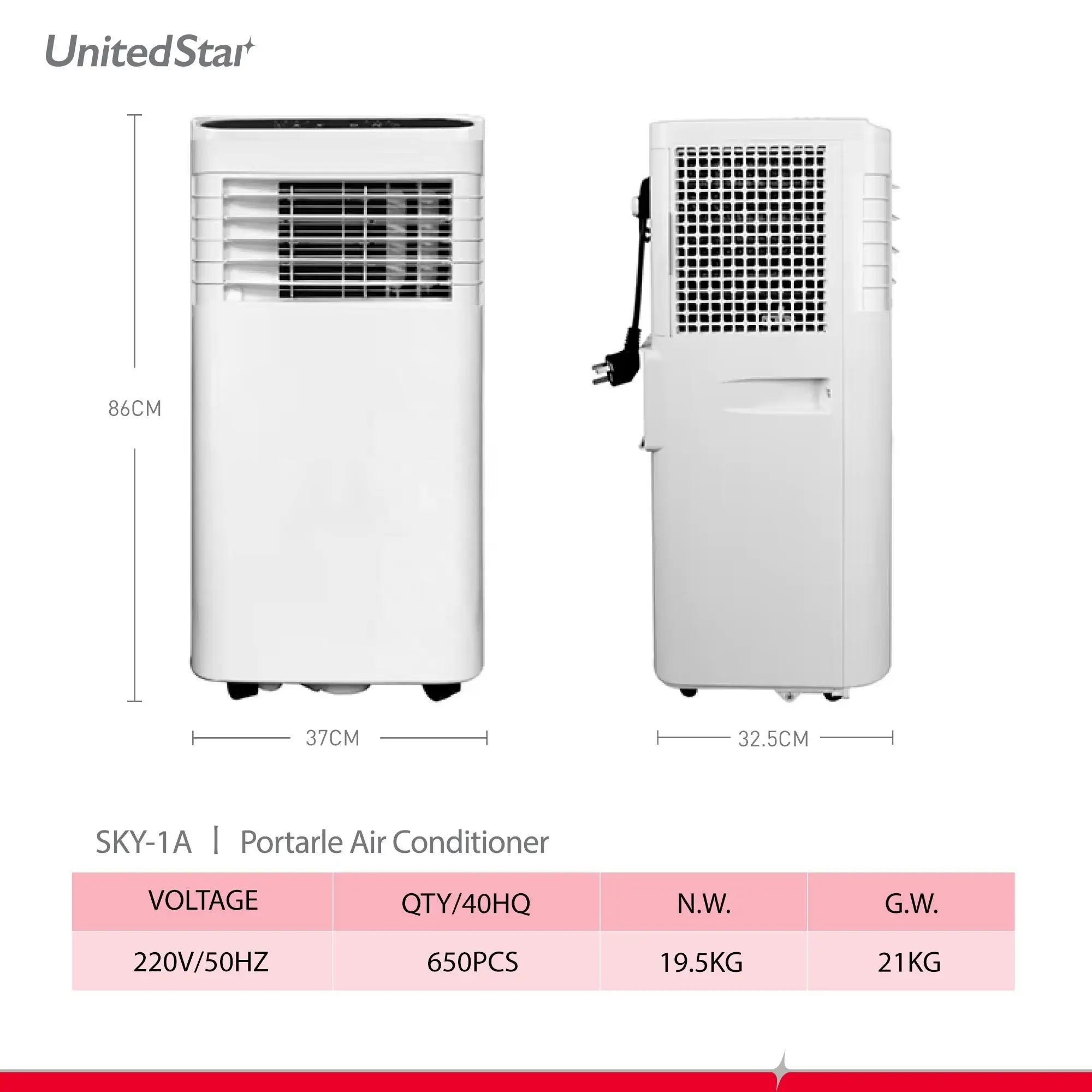 Hot Sale Portable Air Conditioner Cooling Capacity 7000 Btu Electric Smart Small Air Conditioners Mobile for Home