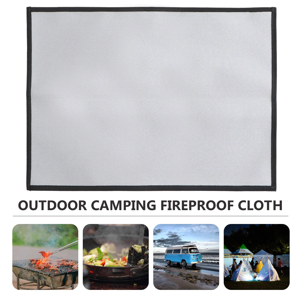 Fire Resistance Blanket Silver Glassfiber Heat-Resistant Mat For Kitchen Grill Camping Emergency Survival Barbecue Insulation