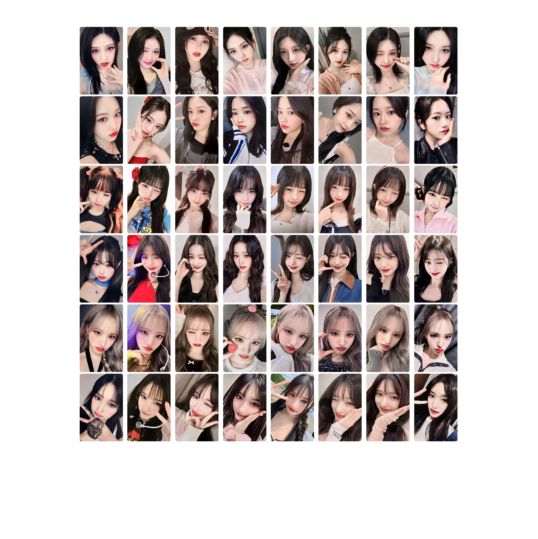 

Kpop 6Pcs/set Yujin LOMO Card Switch Album Two Sides Selfie-cards Special Postcards Gaeul REI Leeseo LIZ Fans Collect Gift Cards