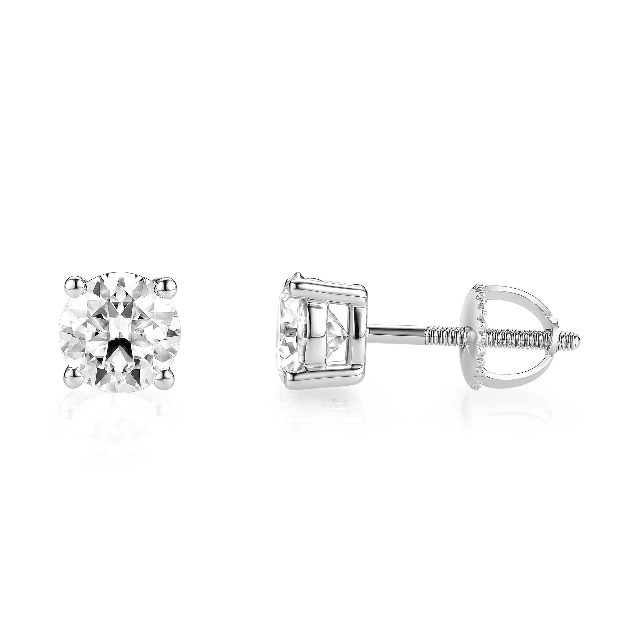 

Seasons of Shine S925 Sterling Silver 1CT Screw Back Stud Moissanite Earrings Birthday Valentine`s Day Mothers Day Gift Earrings
