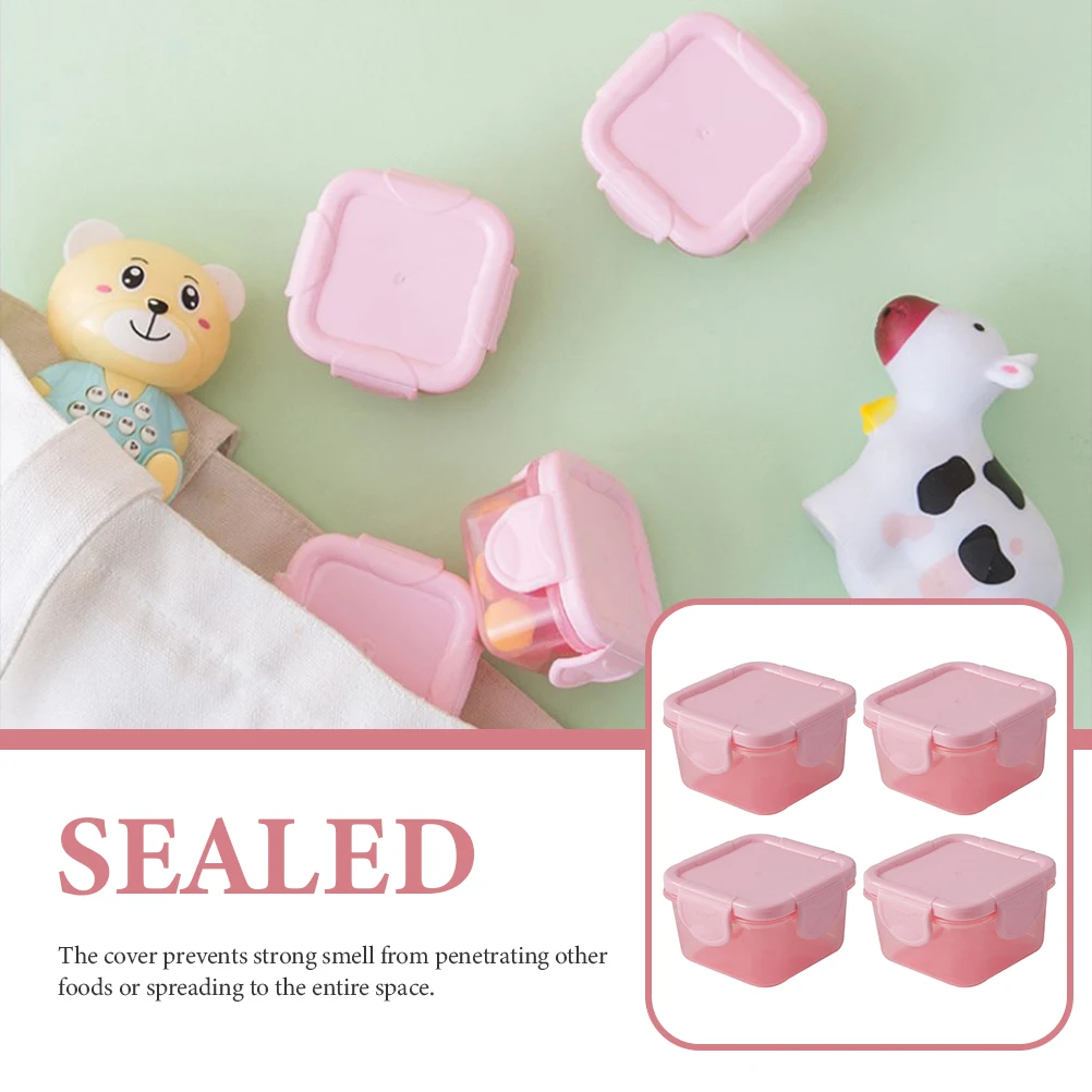 

4pcs Mini Food Storage Containers Fridge Vegetable Box Portable Jars Keep Fresh Mini Boxes Fruit Storage Containers For Fridge
