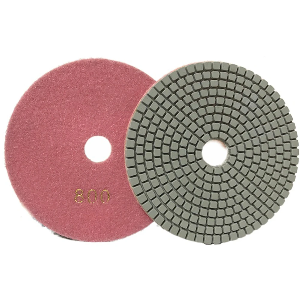 Imagem -05 - Seco ou Molhado Diamante Polimento Almofadas Discos de Moagem Flexíveis Granito Mármore Pedra 125 mm 30 100 150 300 500 800 1000 Grãos