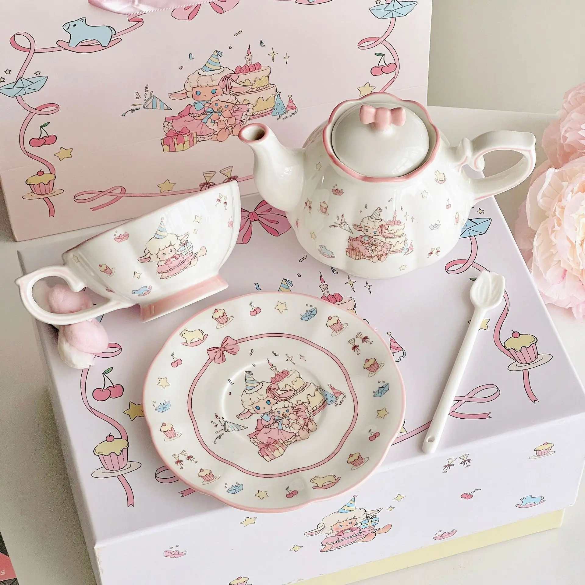 Cake Sheep Mother Pot Teacup Souvenir Girls High Value Afternoon Tea Set Coffee Cup