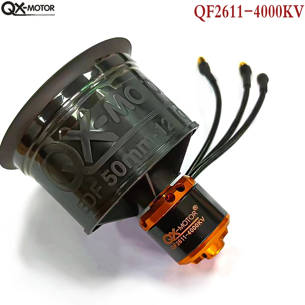 QX-MOTOR EDF 12 블레이드 덕트 선풍기 QF2611 3300/4000/4600/5000KV CW/CCW 브러시리스 모터, 리모컨 장난감 부품, 50mm