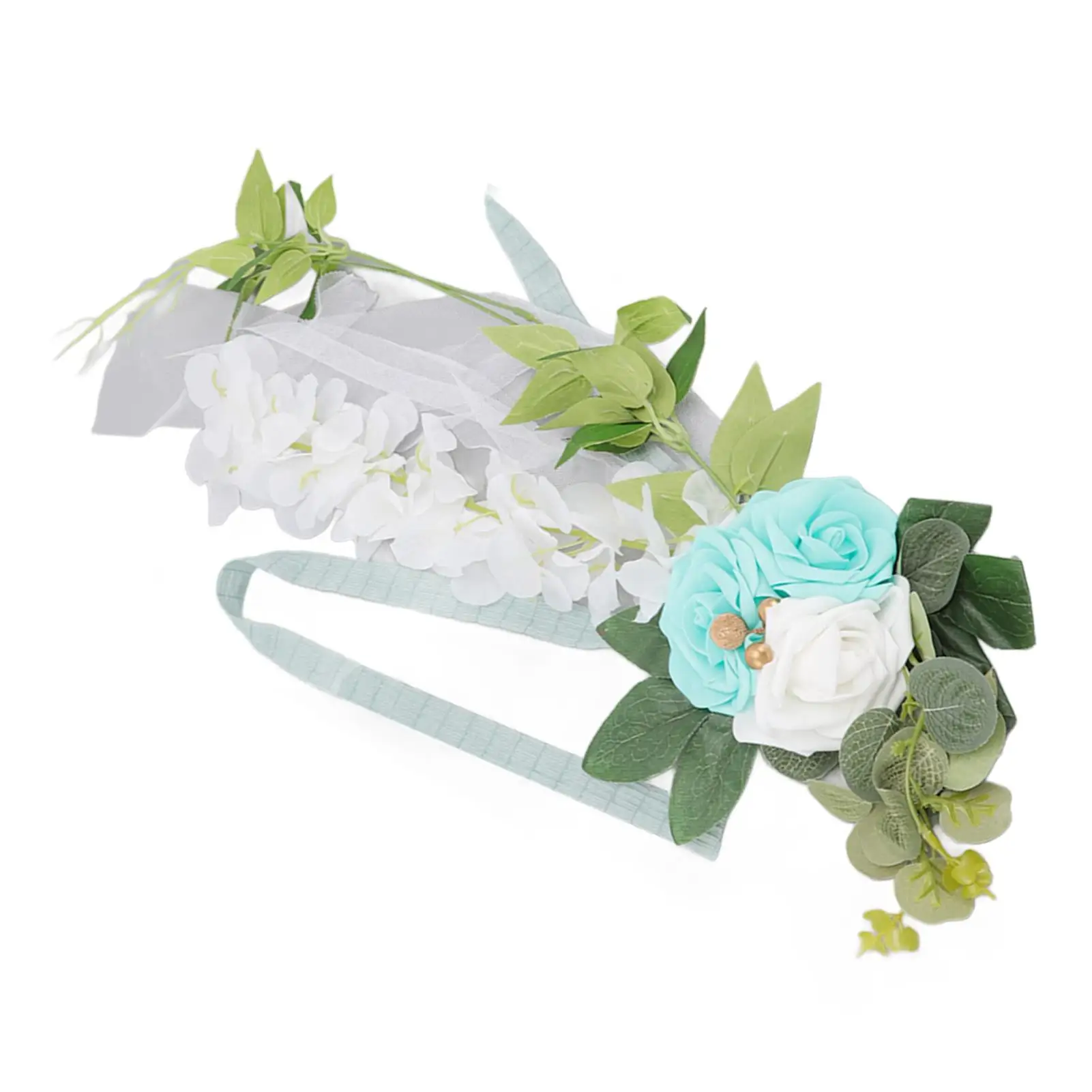 Artificial Flower Decorations for Wedding Chair Backs - Elegant Simulation Floral Arrangements for Ceremonies & Parties