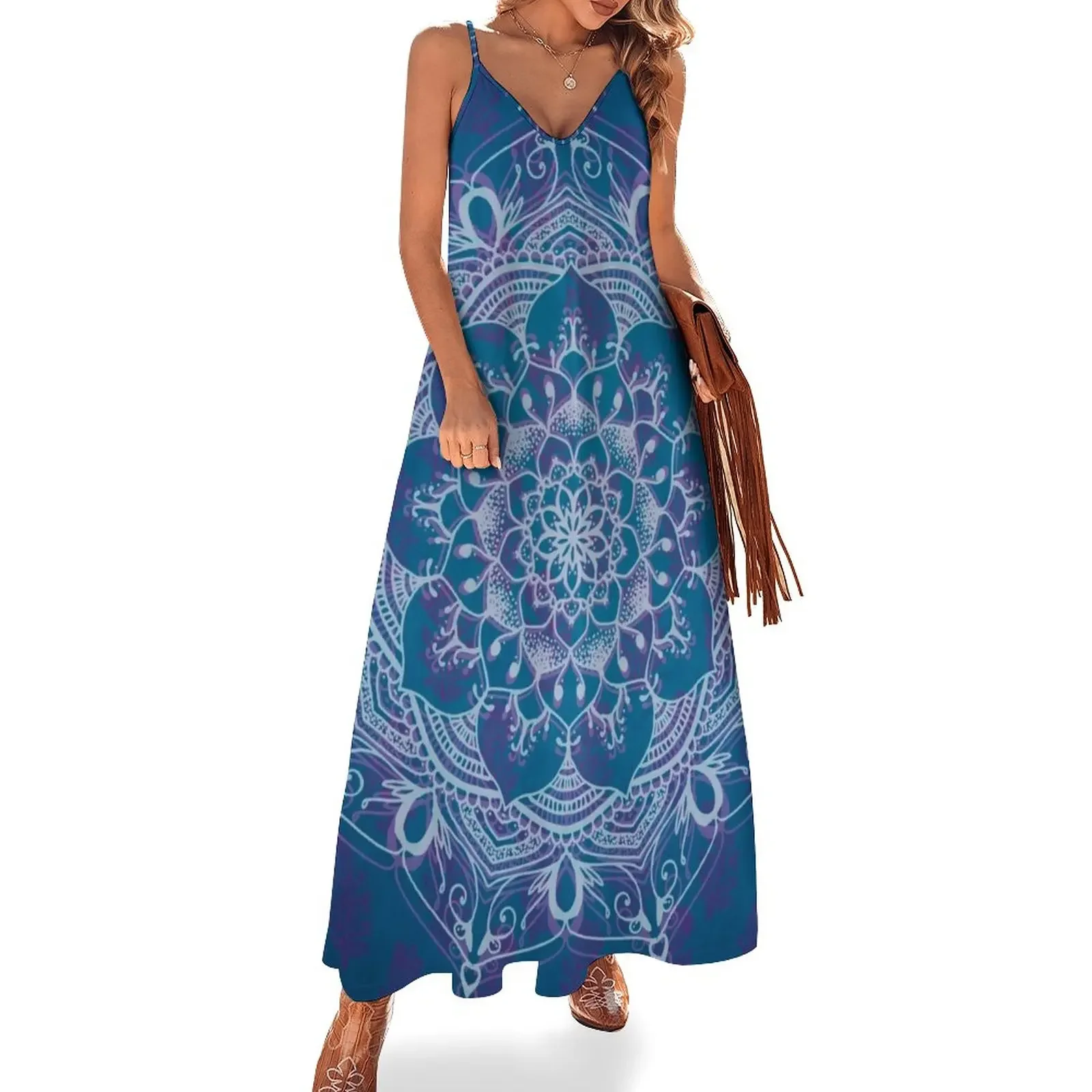 

Mandala blue purple Sleeveless Dress Dress for girls summer dress elegant