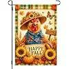 Chicken Garden Flag for Outside Fall Sunflower Pumpkin Farm Decor cci