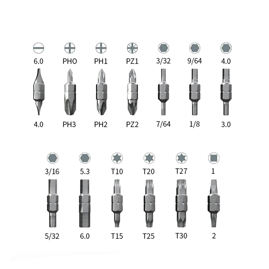 WIHA 40907 26 in 1 Screwdriver Set with Magazine Bit Holder Mixed with 13 Double Bits Hand Tools Multi-functional Screwdriver