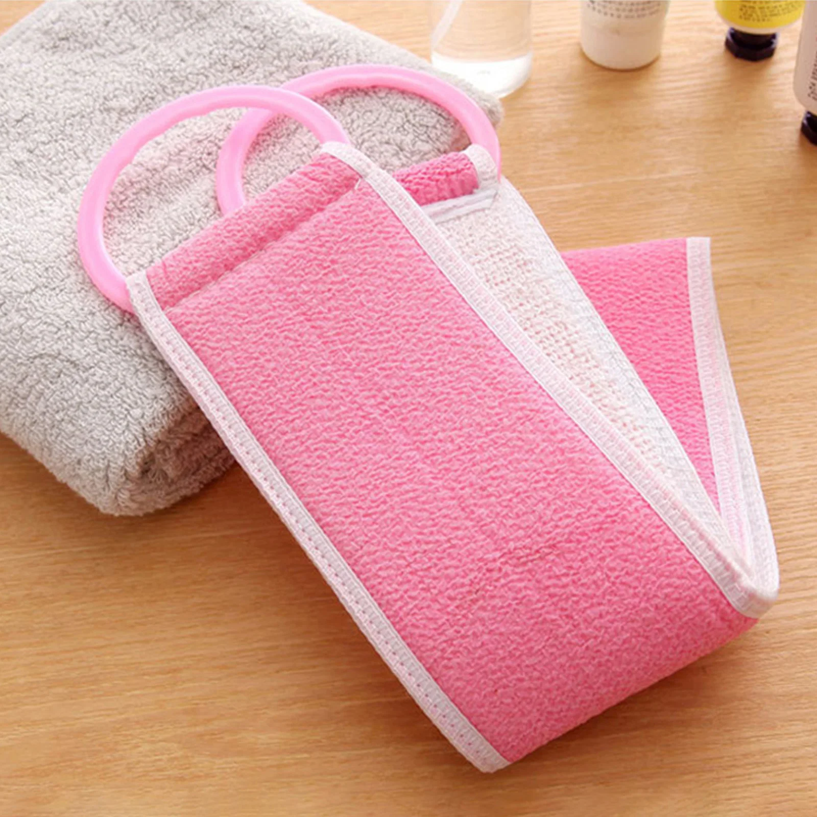 1 Pack Long Back Scrubber Exfoliating Bath Towel Double Sided Body Wash Cloth for Showering Cleaning Skin Care Essentials