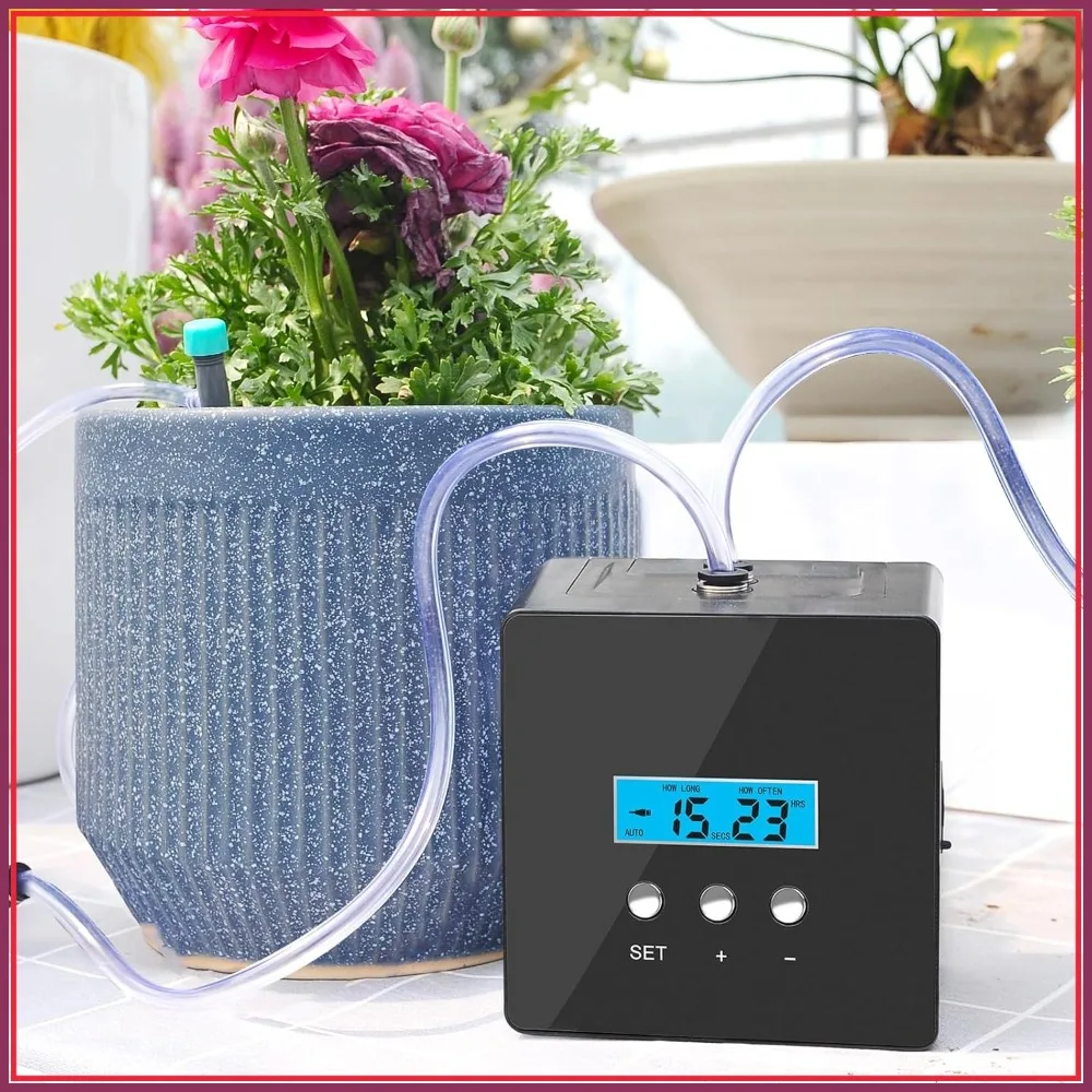 

Automatic Drip Irrigation System, DIY Indoor Plant Watering with Self-Priming Pump & Programmable Timer