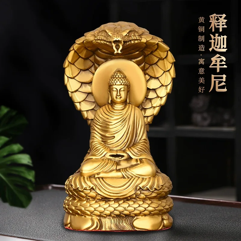 

Статуя сказочного змеи Sakyamuni Будды, из чистой меди, украшение для дома, гостиной, зала Будды, подарки
