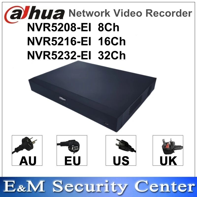 Original Dahua English Version NVR5208-EI NVR5216-EI NVR5232-EI 8/16/32CH 1U 2HDDs WizSense Network Video Recorder