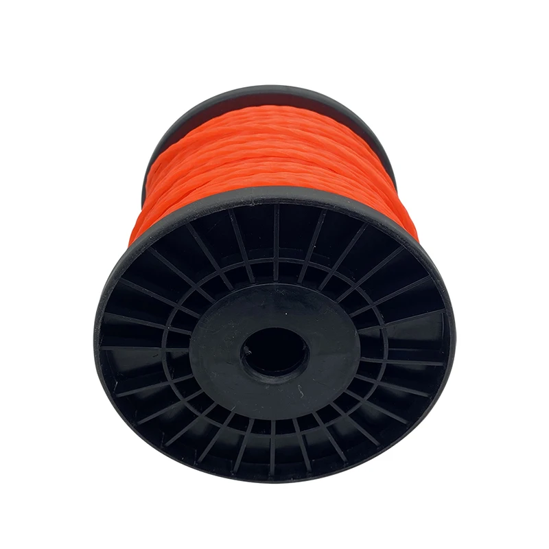 LUSQI 3 مللي متر * 100 متر برتقالي نايلون خط تشذيب مربع التفاف بكرة ل Brushcutter جزازة العشب حديقة Weeder