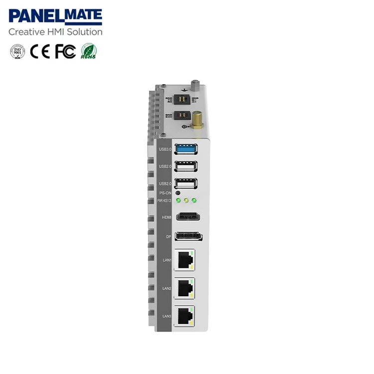 Personalizado fanless incorporado industrial pc quad core j6412 8g usb hd mi dp interface fanless mini pc ethercat