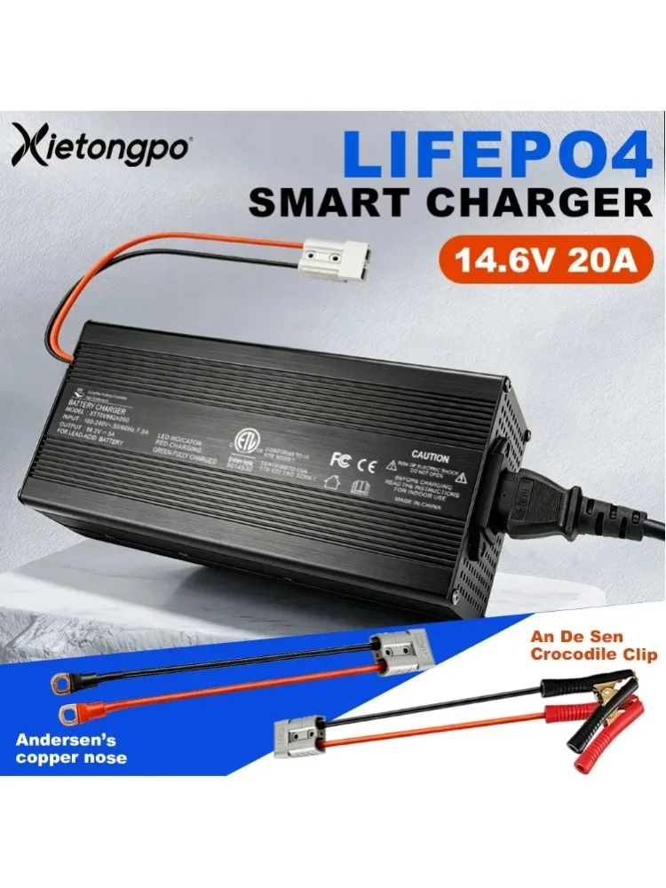 54,6V 3A Smart-Ladegerät für Li-Ion/LiFePO4/LMO Lithium-Akkupacks mit aktivem PFC, Überspannungs-, Kurzschluss-, Überstrom-, Übertemperatur- und Verpolungsschutz, LED-Anzeige, CAN-Bus- und