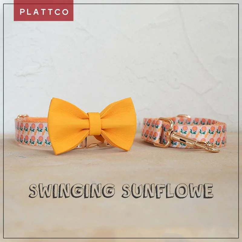 plattco-conjunto-de-cachorro-de-design-exclusivo-estampado-pequeno-padrao-de-girassol-com-fivela-de-liga-de-zinco-de-cor-clara-de-alta-qualidade-5-tamanhos-pdl302g