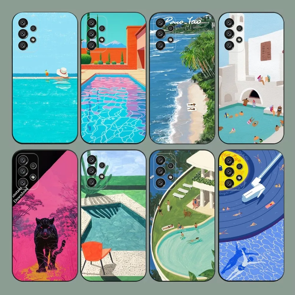 

David Hockney Art Phone Case For Samsung Galaxy A20,A21s,A22,A31,A32,A52,A53,A72,73,A80,A91 Soft Black Cover