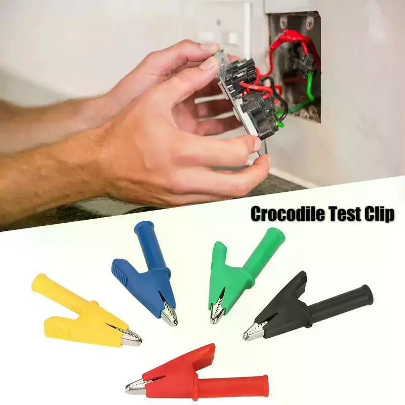 Copper Alligator Clips Multicolor Nickel Plated Insulated Shell Firm Grip For Electrical Testing Projects