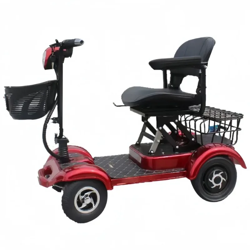 Four-wheel electric household double moped Foldable battery car