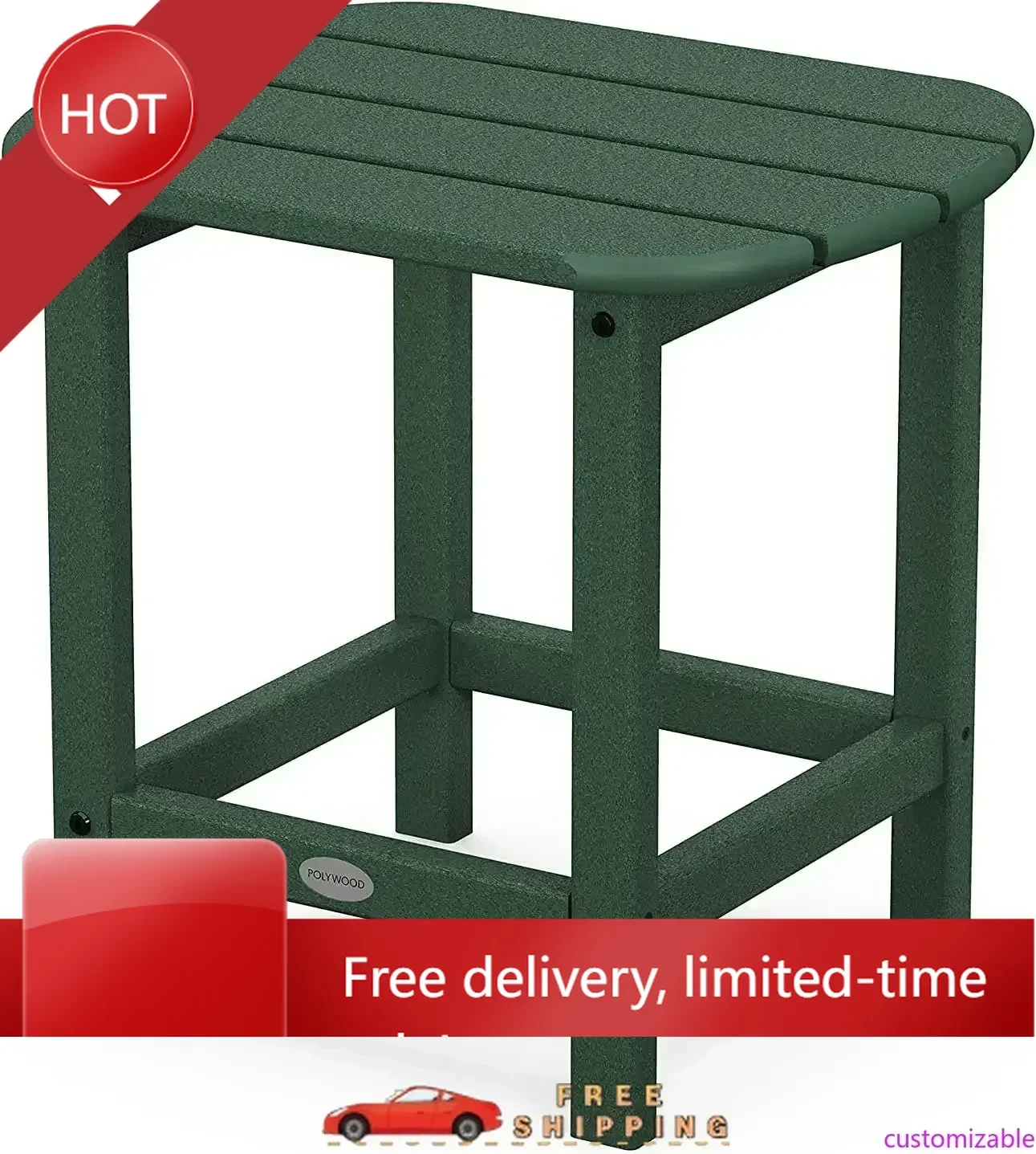 

Hot salesCustomizable SBT18GR South Beach 18" Outdoor Side Table, Green