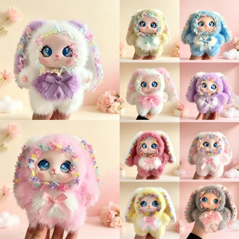 2026 NEW Soft Plush  Keychain with Bow Tie Cute Long Ear Pendant Bag Charm Key Ring for Girls Women Birthday Gift