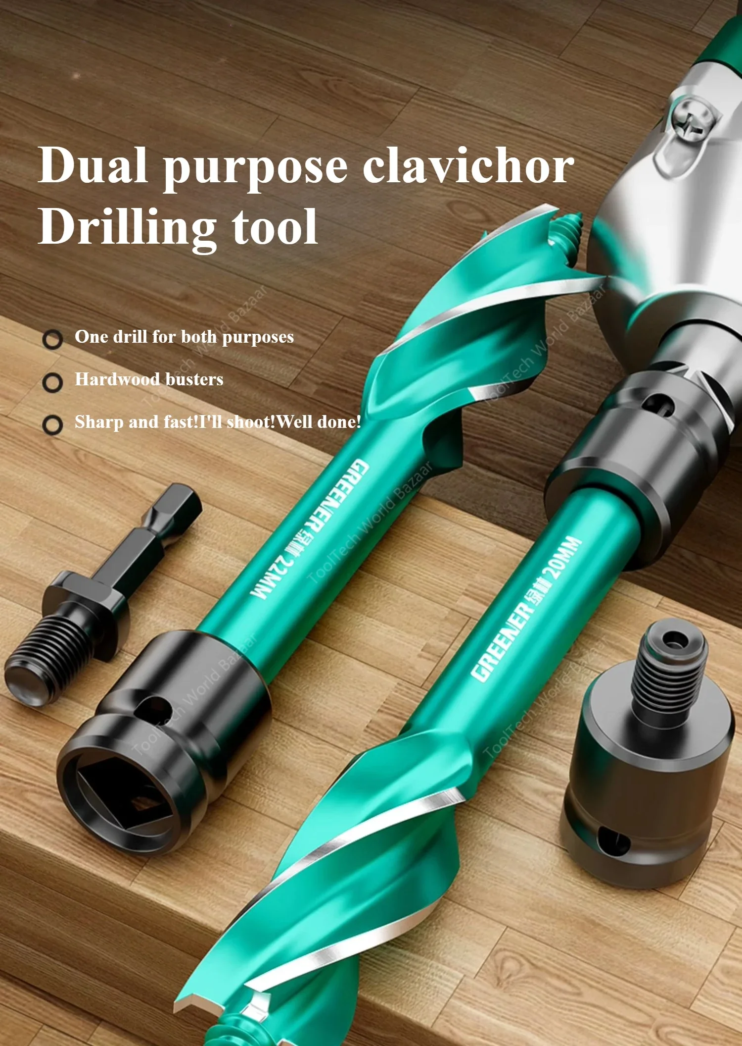 Woodworking drill bit, branch drill, electric wrench special twist drill, high hardness wood hole opener, lengthened drilling