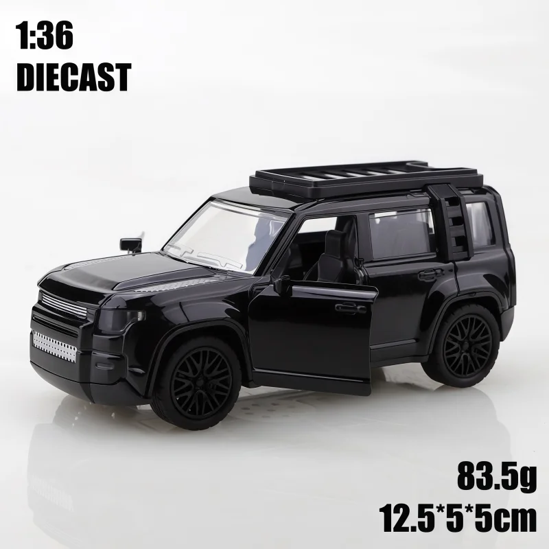 1/36 Scale Tough Off-Road SUV Alloy Simulation Car Model, Can Open the Door, Equipped with Roof Luggage Rack and Side Ladder, SU