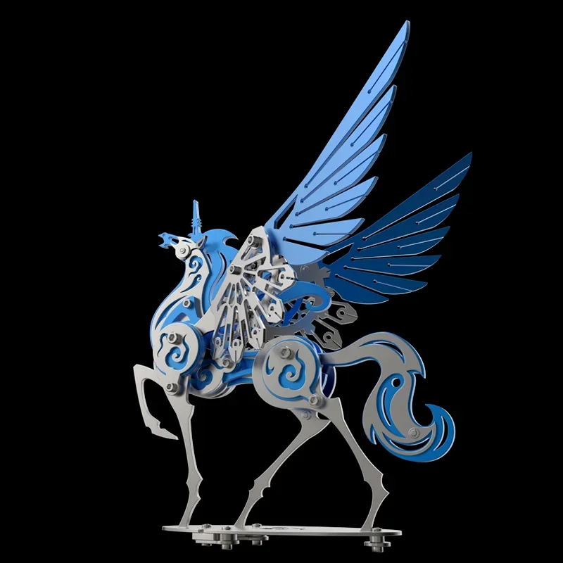 DIY Metall Einhorn geflügelte Pferd Modell Kit 3D Puzzle mechanische Fee Biest Serie Montage Spielzeug 3D Modell Kits für Erwachsene