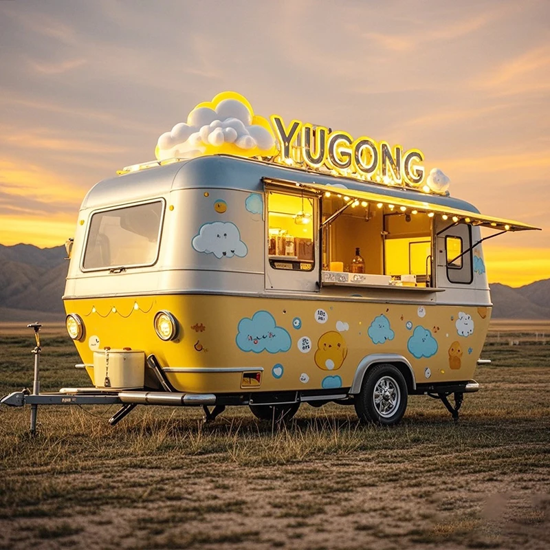 Customizable Stainless Steel Mobile Dining Car with Serving Window