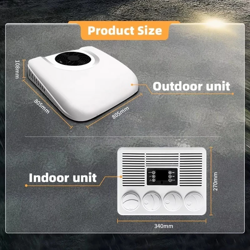 Factory Price Electrical Parking Truck DC Rooftop Ceiling Air Conditioner 12V 24V 2000W Fast Cooling for Car & Truck