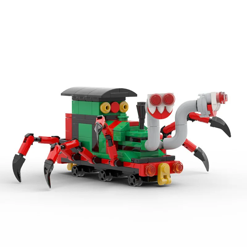 Moc Charles train mutates green building blocks, spiders, hell trains, puzzle assembling around Game model.