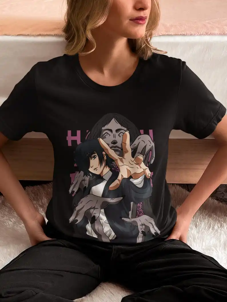 Japanese Horror Anime Unisex T-shirt - Manga Style Design, Supernatural Thriller Apparel, Dark Fantasy Wear, Urban Tokyo Theme,