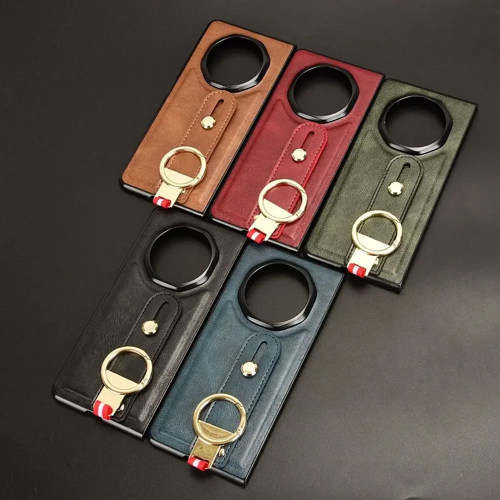 

For Honor Magic V5 5G Multi-function with wrist strap Camera protection Leather Back Cover Honor Magic V5 5G Shell Funda Capa