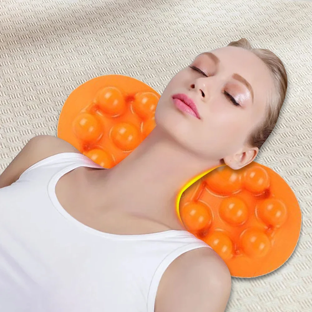 Neck Stretcher Massager Ergonomic Neck Relief Device Portable Cervical Spine Massage Pillow for Neck Shoulder Back