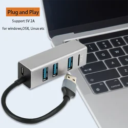 USB3.0 COMBO Type C HUB Multi Ports Cable Splitter Extender Laptop Computer USB Disk Micro SD TF Card Reader Converter Phone Cha