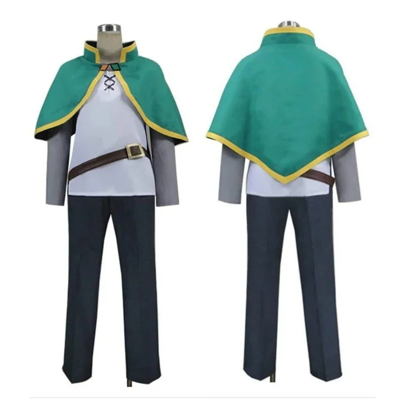 Kono Subaru Sekai Ni Shukufuku O! Satou Kazuma KonoSuba Kazuma Cosplay Costume Green Set Clothing