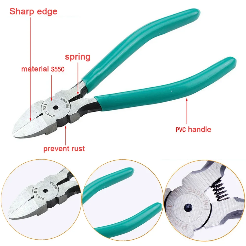 Pro'sKit PM-805E Plastic Cutting Plier (135MM)/Diagonal Cutting Pliers Hand Tool