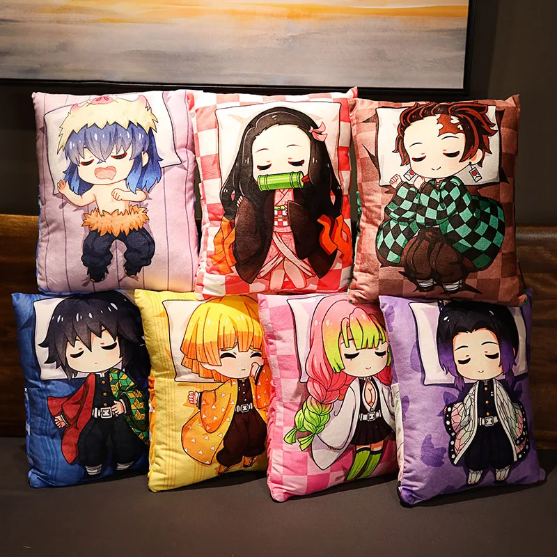 Cartoon Anime Demon Slayer Pillow Cute Devil's Blade Manga Doll Cushion Kimetsu No Yaiba Tanjirou Nezuko Pillow