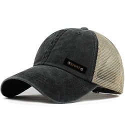 Boné de beisebol de algodão masculino e feminino, pesca marca, lavado, malha, snapback, ao ar livre, bonés, pai chapéu