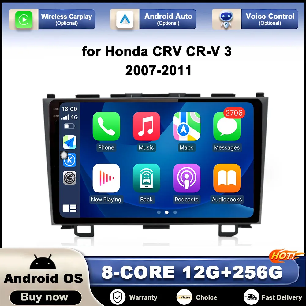 

for Honda CRV CR-V 3 2007 - 2011 GPS Navigation Car Video Player Android Intelligent System DSP Stereo Autoradio Wifi Head Unit